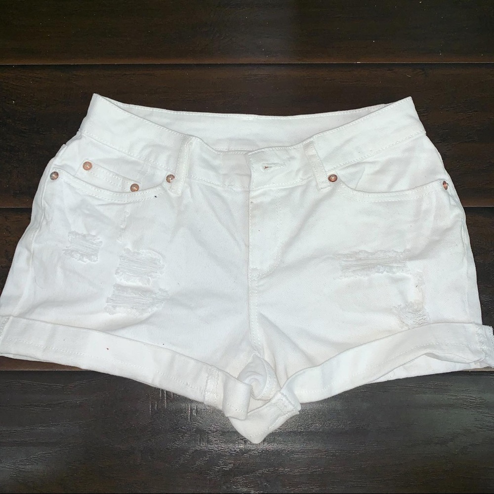 White Jean Shorts